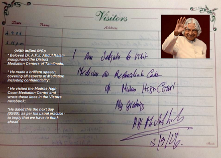 Former President Late Dr. APJ Abdul Kalam -  visit to TNMCC